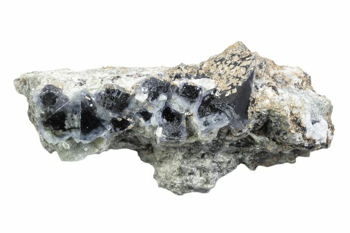 Purple Cubic Fluorite Crystals on Muscovite - Yaogangxian Mine #364584